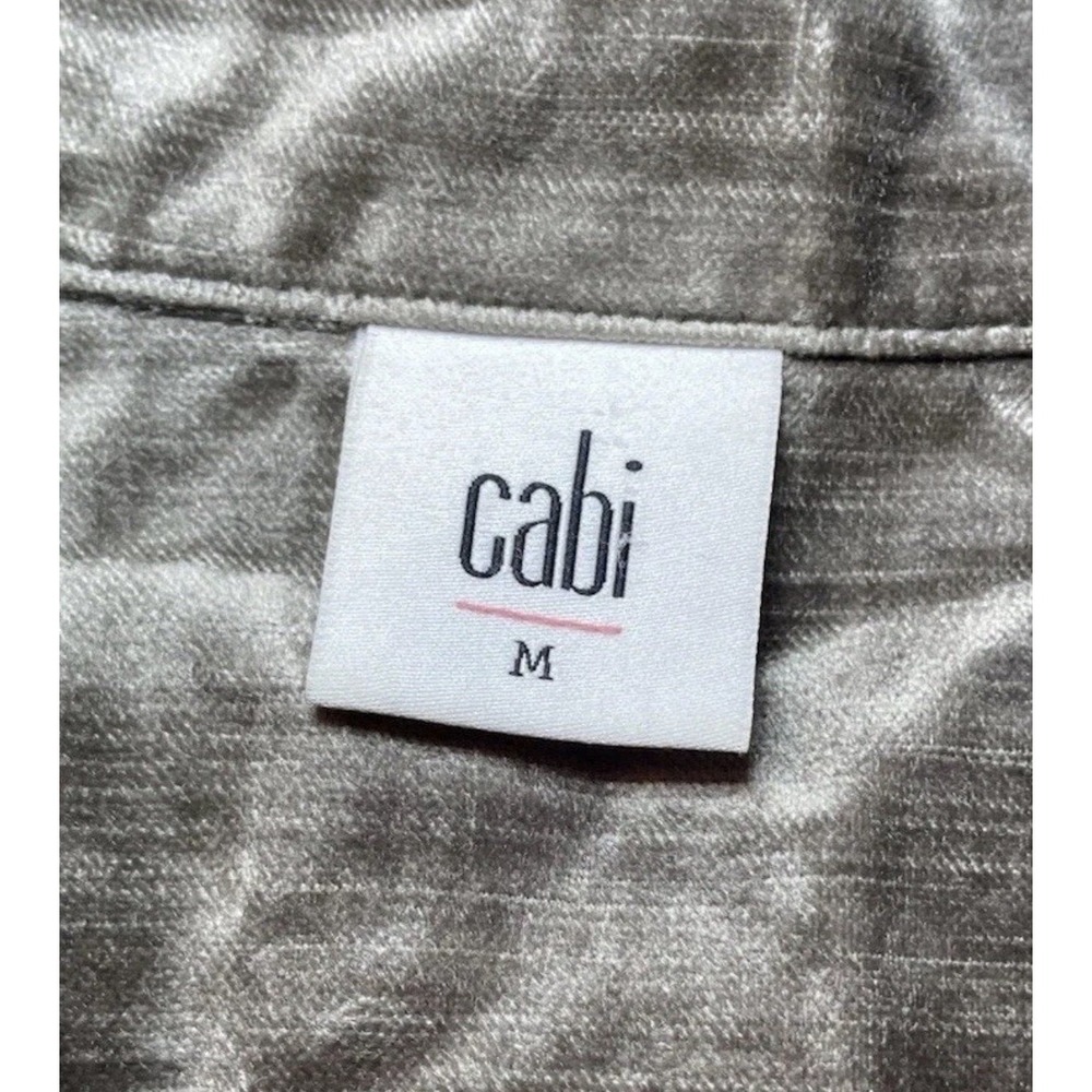 Cabi Velvet Utility Jacket M Taupe Shimmer Military Cropped Luxe Button Front - Picture 7 of 14